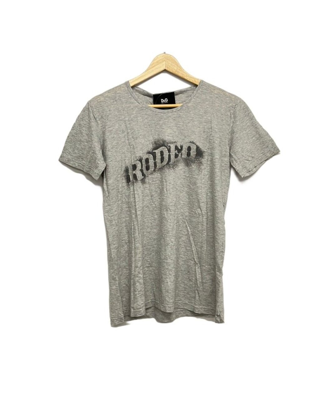 Dolce & Gabbana D&G Short Sleeve T-Shirt M Gray Dark Crew Neck Rodeo Logo